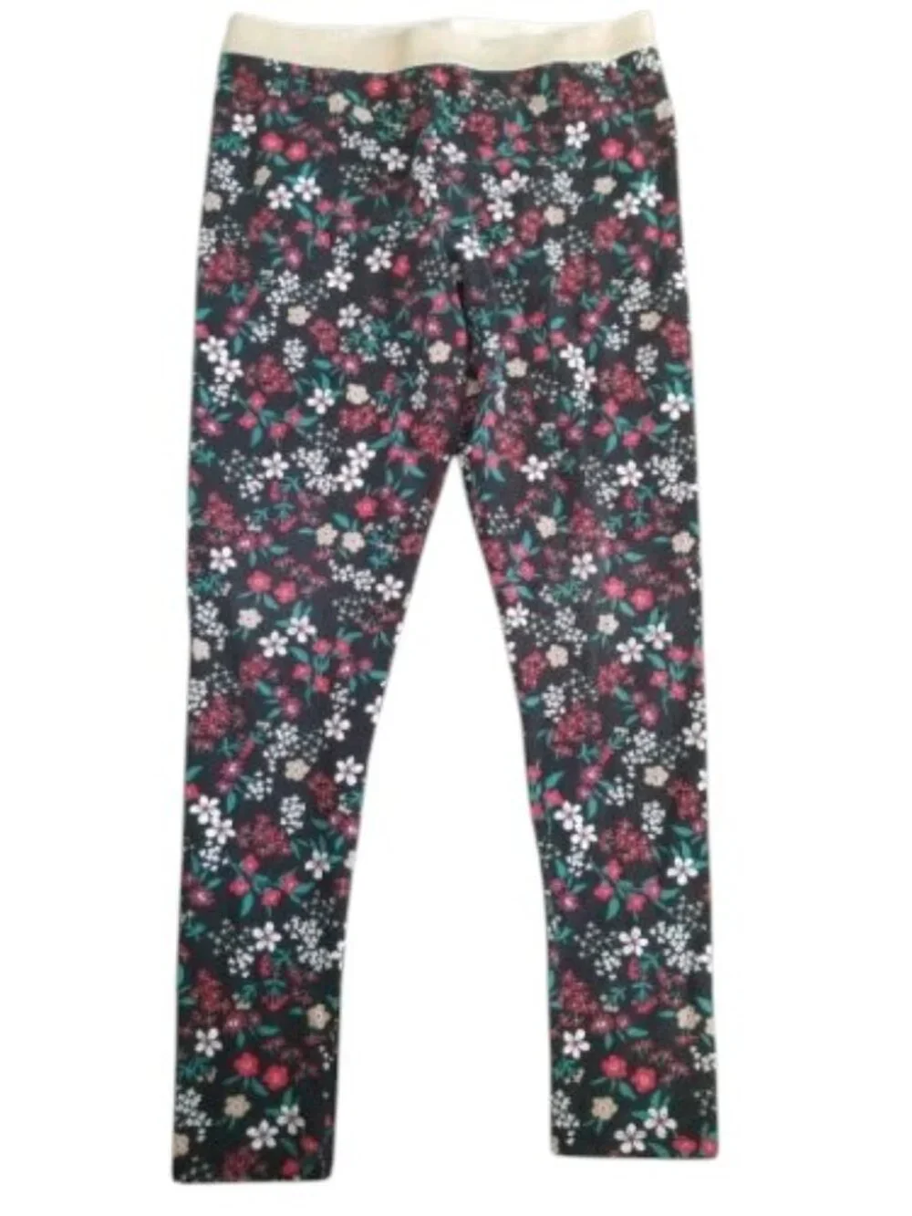 Carter's Black Floral Print Full Length Leggings Girls Size 12